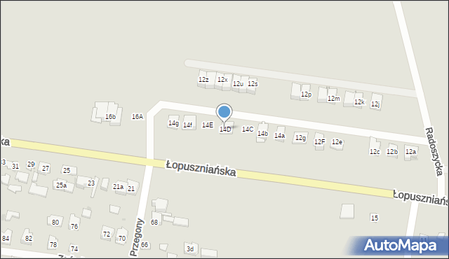 Kielce, Łopuszniańska, 14D, mapa Kielc