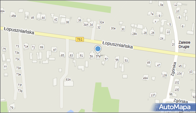 Kielce, Łopuszniańska, 57a, mapa Kielc