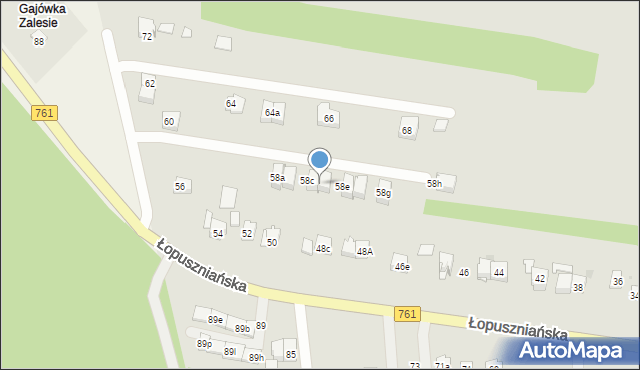 Kielce, Łopuszniańska, 58d, mapa Kielc