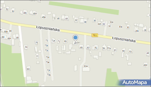 Kielce, Łopuszniańska, 67, mapa Kielc