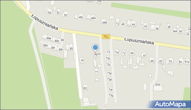 Kielce, Łopuszniańska, 75, mapa Kielc