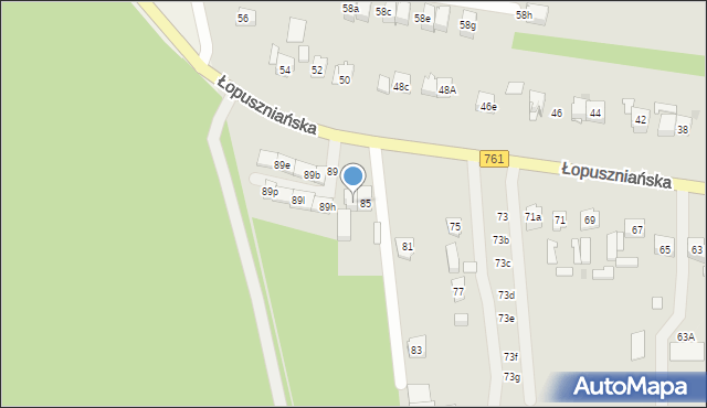 Kielce, Łopuszniańska, 87, mapa Kielc