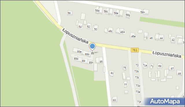 Kielce, Łopuszniańska, 89, mapa Kielc