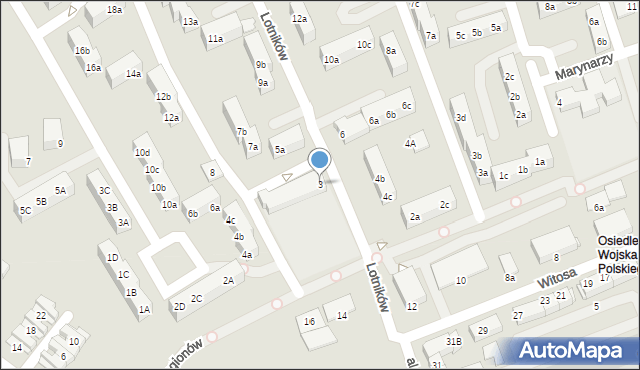 Knurów, Lotników, 3, mapa Knurów