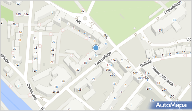 Kołobrzeg, Łopuskiego Edmunda, ppor., 14, mapa Kołobrzegu