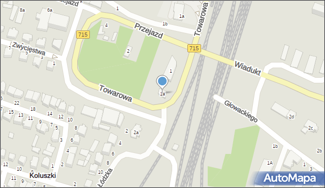 Koluszki, Łódzka, 1a, mapa Koluszki