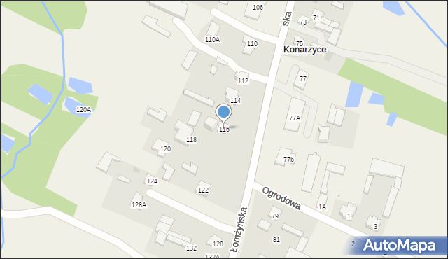 Konarzyce, Łomżyńska, 116, mapa Konarzyce