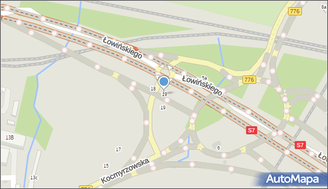 Kraków, Łowińskiego Karola, 19, mapa Krakowa