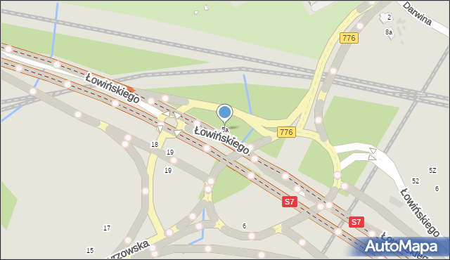 Kraków, Łowińskiego Karola, 5a, mapa Krakowa