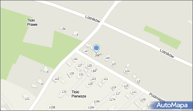 Krosno, Lotników, 14a, mapa Krosna