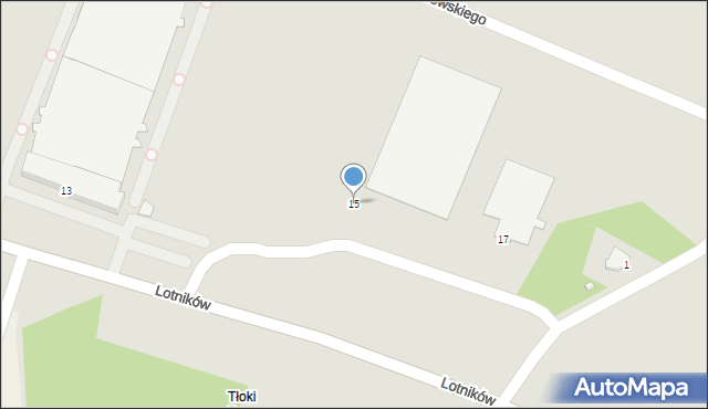 Krosno, Lotników, 15, mapa Krosna