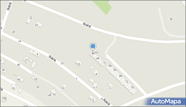 Krosno, Lotników, 44, mapa Krosna