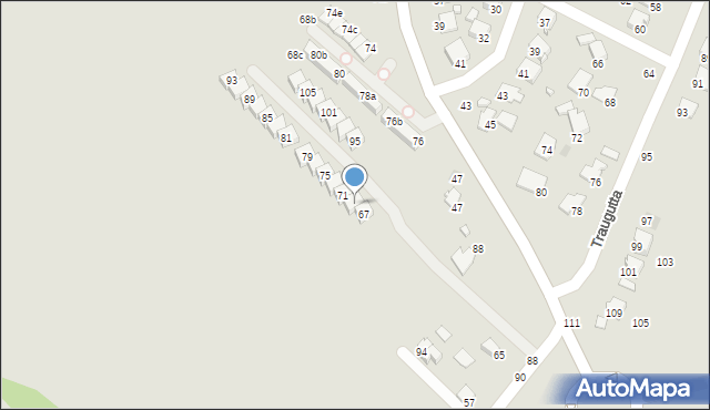 Krosno, Lotników, 69, mapa Krosna