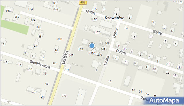 Ksawerów, Łódzka, 165A, mapa Ksawerów
