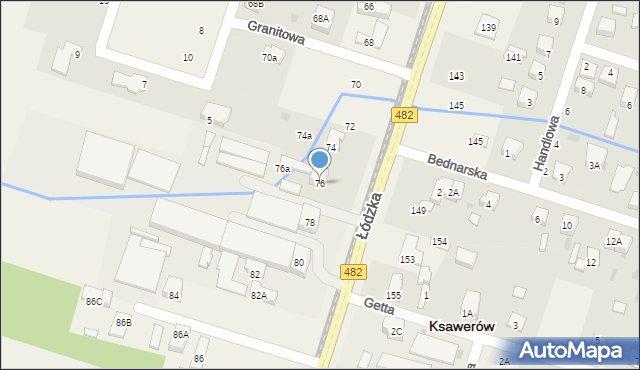 Ksawerów, Łódzka, 76, mapa Ksawerów