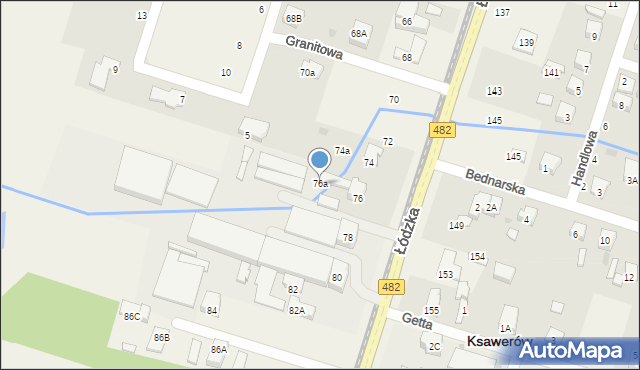 Ksawerów, Łódzka, 76a, mapa Ksawerów