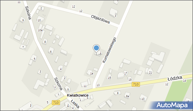 Kwiatkowice, Łódzka, 11B, mapa Kwiatkowice