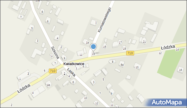 Kwiatkowice, Łódzka, 13, mapa Kwiatkowice