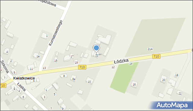 Kwiatkowice, Łódzka, 21, mapa Kwiatkowice