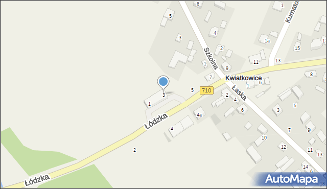 Kwiatkowice, Łódzka, 3, mapa Kwiatkowice