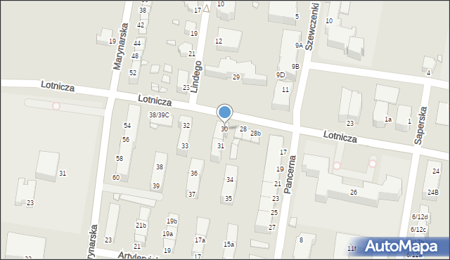 Legnica, Lotnicza, 30, mapa Legnicy