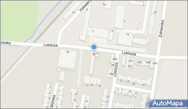 Legnica, Lotnicza, 50, mapa Legnicy