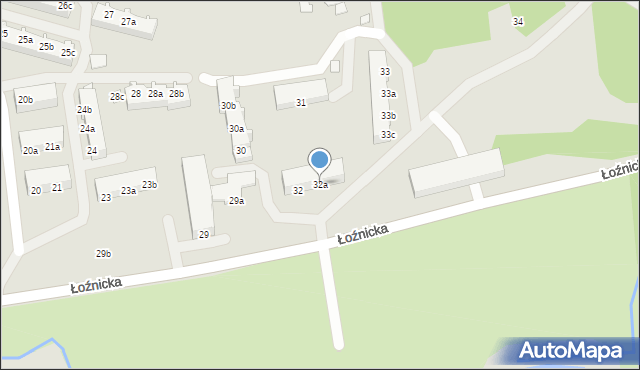 Łobez, Łoźnicka, 32a, mapa Łobez