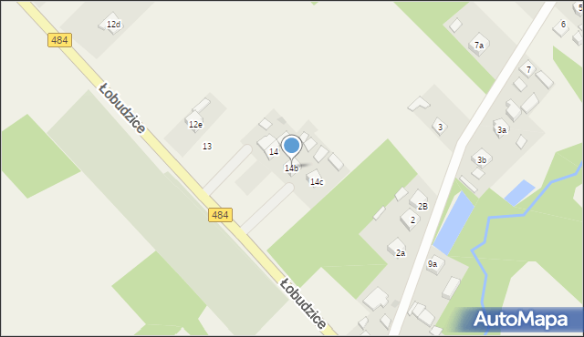 Łobudzice, Łobudzice, 14b, mapa Łobudzice