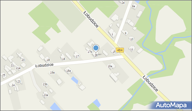 Łobudzice, Łobudzice, 16, mapa Łobudzice