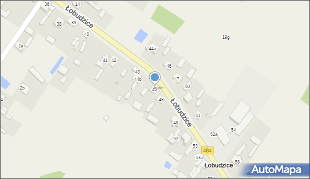 Łobudzice, Łobudzice, 45, mapa Łobudzice