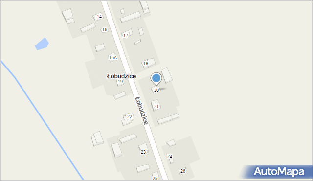 Łobudzice, Łobudzice, 20, mapa Łobudzice