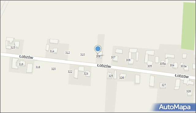Łobzów, Łobzów, 308, mapa Łobzów