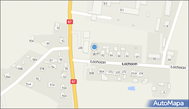 Łochocin, Łochocin, 80, mapa Łochocin