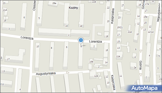 Łódź, Lorentza Zygmunta, 4, mapa Łodzi