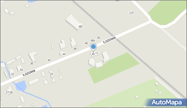 Łódź, Łozowa, 41, mapa Łodzi