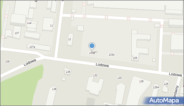 Łódź, Lodowa, 103e, mapa Łodzi