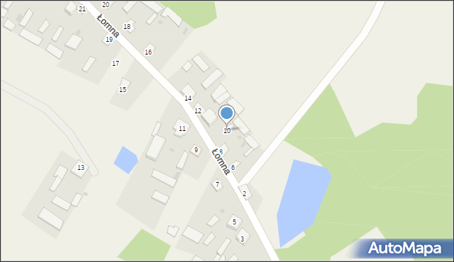 Łomna, Łomna, 10, mapa Łomna