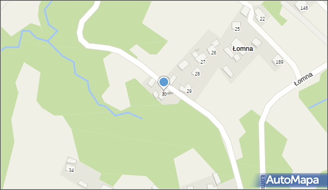 Łomna, Łomna, 30, mapa Łomna