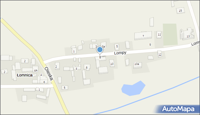 Łomnica, Lompy Józefa, 8, mapa Łomnica