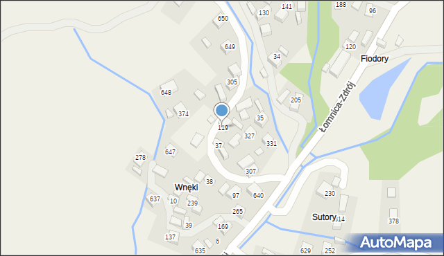 Łomnica-Zdrój, Łomnica-Zdrój, 119, mapa Łomnica-Zdrój