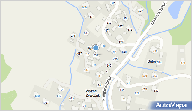 Łomnica-Zdrój, Łomnica-Zdrój, 239, mapa Łomnica-Zdrój