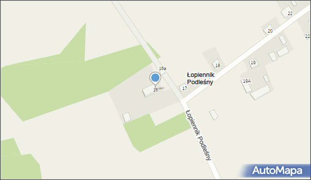 Łopiennik Podleśny, Łopiennik Podleśny, 16, mapa Łopiennik Podleśny