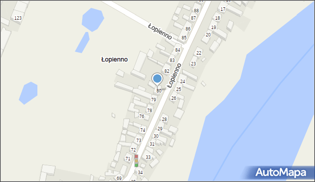 Łopienno, Łopienno, 80, mapa Łopienno