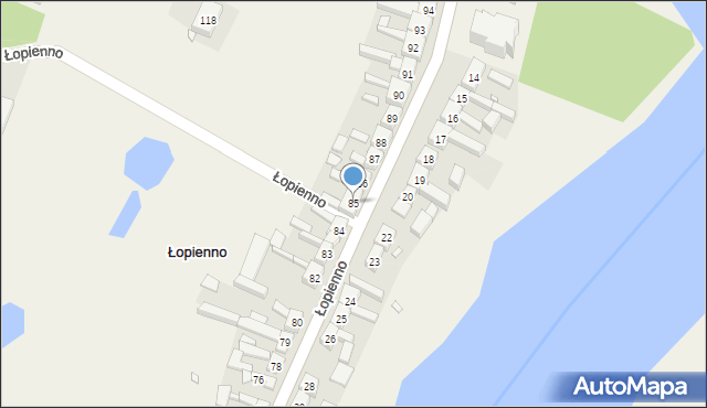 Łopienno, Łopienno, 85, mapa Łopienno