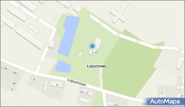 Łopuchowo, Łopuchowo, 1, mapa Łopuchowo