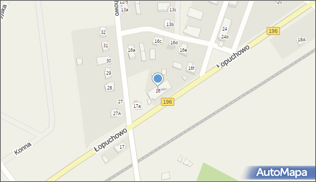 Łopuchowo, Łopuchowo, 16, mapa Łopuchowo