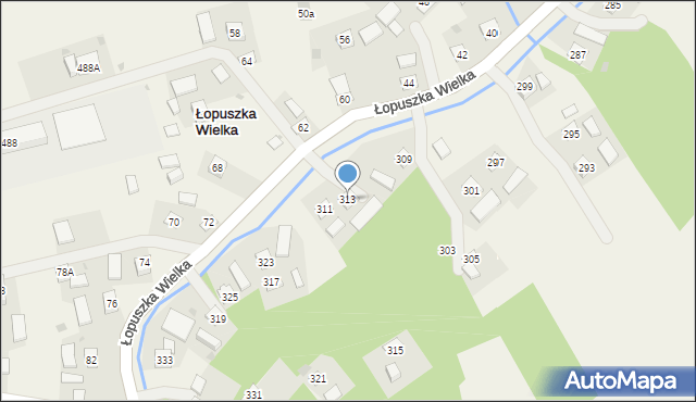 Łopuszka Wielka, Łopuszka Wielka, 313, mapa Łopuszka Wielka