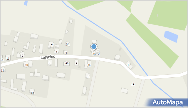 Loryniec, Loryniec, 2A, mapa Loryniec