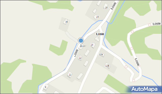 Łosie, Łosie, 13, mapa Łosie