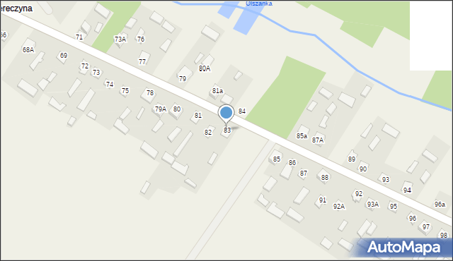 Łosiniec, Łosiniec, 83, mapa Łosiniec